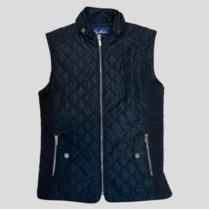 Blue Rain Lightweight Puffer Vest Black Zipper Front Pockets Size Small Layering